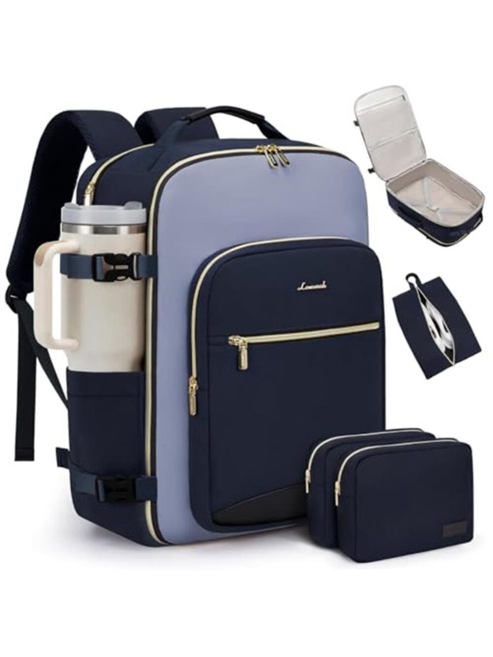 Travel Backpack 40L Carry On Personal Item Airline Approved Packing Cubes